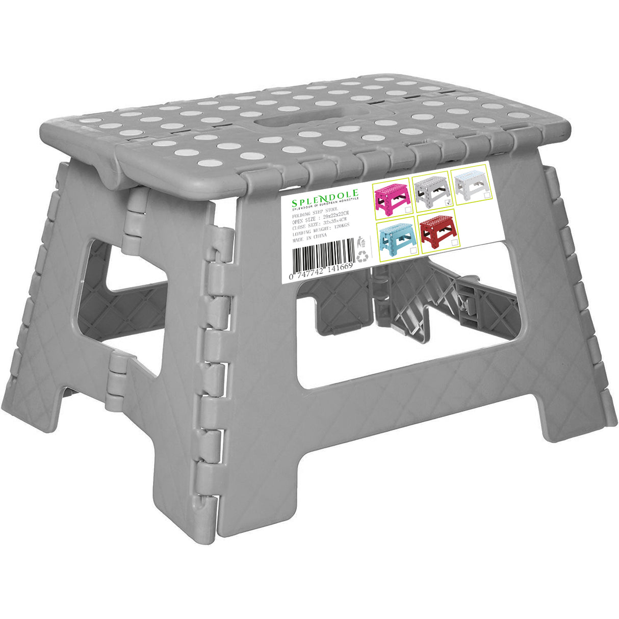 Splendole Small Folding Step Stool 22Cm Anti Slip Top Compact Folding Plastic Stool Easy To Store, Perfect For Kitchen Step Or Bathroom Step