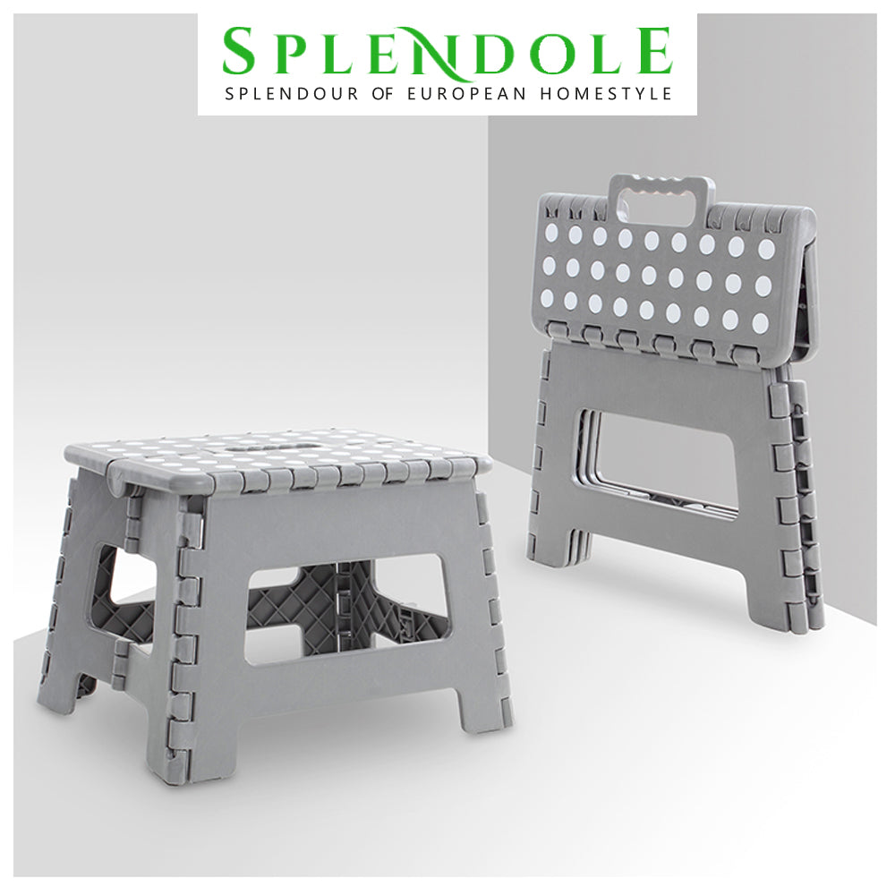 Splendole Small Folding Step Stool 22Cm Anti Slip Top Compact Folding Plastic Stool Easy To Store, Perfect For Kitchen Step Or Bathroom Step