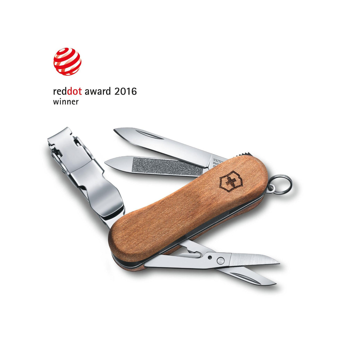 Victorinox Small Pocket Knife With Nail Clipper - Nailclip Wood 580 - Walnut Wood