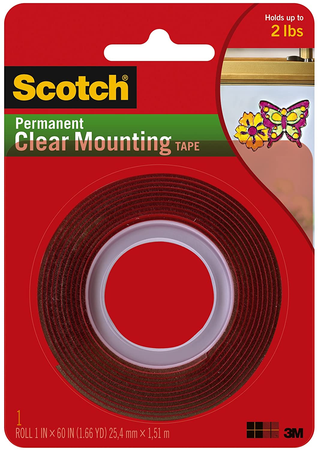 Scotch Permanent Clear Montageband 2,54 cm x 1,51 m, fasst 2 lb. 900 g