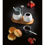 Cole & Mason 2 Ceramic Condiment Pots On Wooden Serving Tray