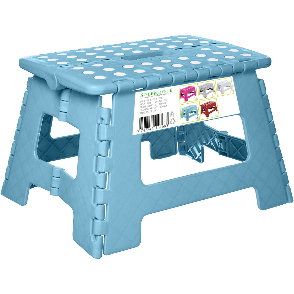 Splendole Small Folding Step Stool 22Cm Anti Slip Top Compact Folding Plastic Stool Easy To Store, Perfect For Kitchen Step Or Bathroom Step