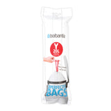 Brabantia PerfectFit -tassen, code Y, 20 liter, 20 zakken per rol - Wit