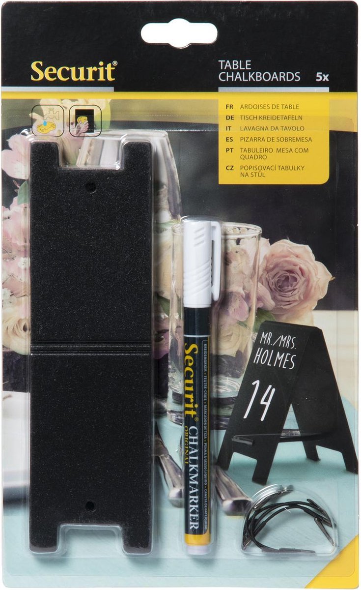 Securit Mini Chalkboard 5 Pc Set