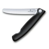 Victorinox Swiss Classic Foldable And Lightweight Paring Knife Wavy Edge Black