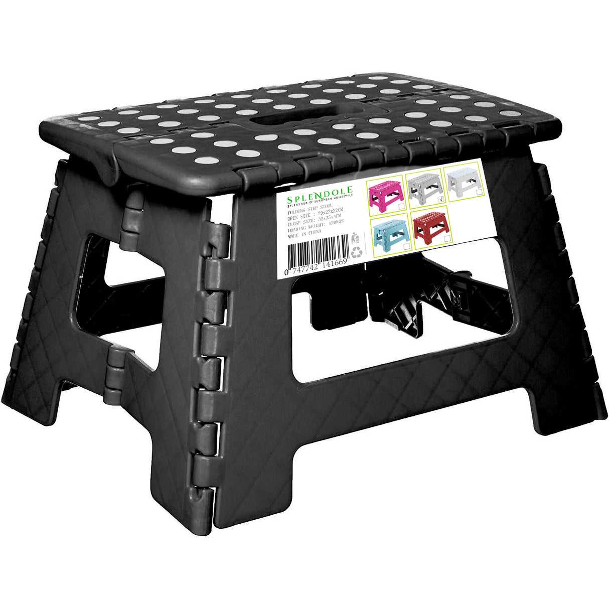 Splendole Small Folding Step Stool 22Cm Anti Slip Top Compact Folding Plastic Stool Easy To Store, Perfect For Kitchen Step Or Bathroom Step